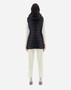 Herno Serena Nylon Ultralight Long Slim Waistcoat in Black, Size 40