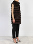 Augustina's Horizontal Sable and Suede Fur Vest, 33" - Small