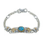 Konstantino Sterling Silver & 18K Gold Mother of Pearl Doublet & Blue Spinel Bracelet