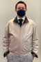 Remy Men's Microfiber Water-Resistant Single Collar Jacket in Beige/Cognac