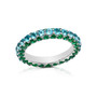 *EXCLUSIVE EVENT* Graziela Gems 18K White Gold Emerald and Apatite 3 Sided Band Ring