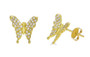 Tanya Farah 18K Gold Large Diamond Butterfly Transformation Stud Earrings