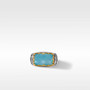 Konstantino Sterling Silver and 18K Gold Aurora Box Petite Aquamarine Ring, Size 8