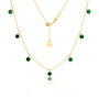 Graziela Gems 18K Yellow Gold Emerald Floating Diamond Necklace