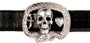 *PRE-ORDER* Jeff Deegan Designs Sterling Silver Skull Dagger Heart Snake Frame Buckle, 1.5"