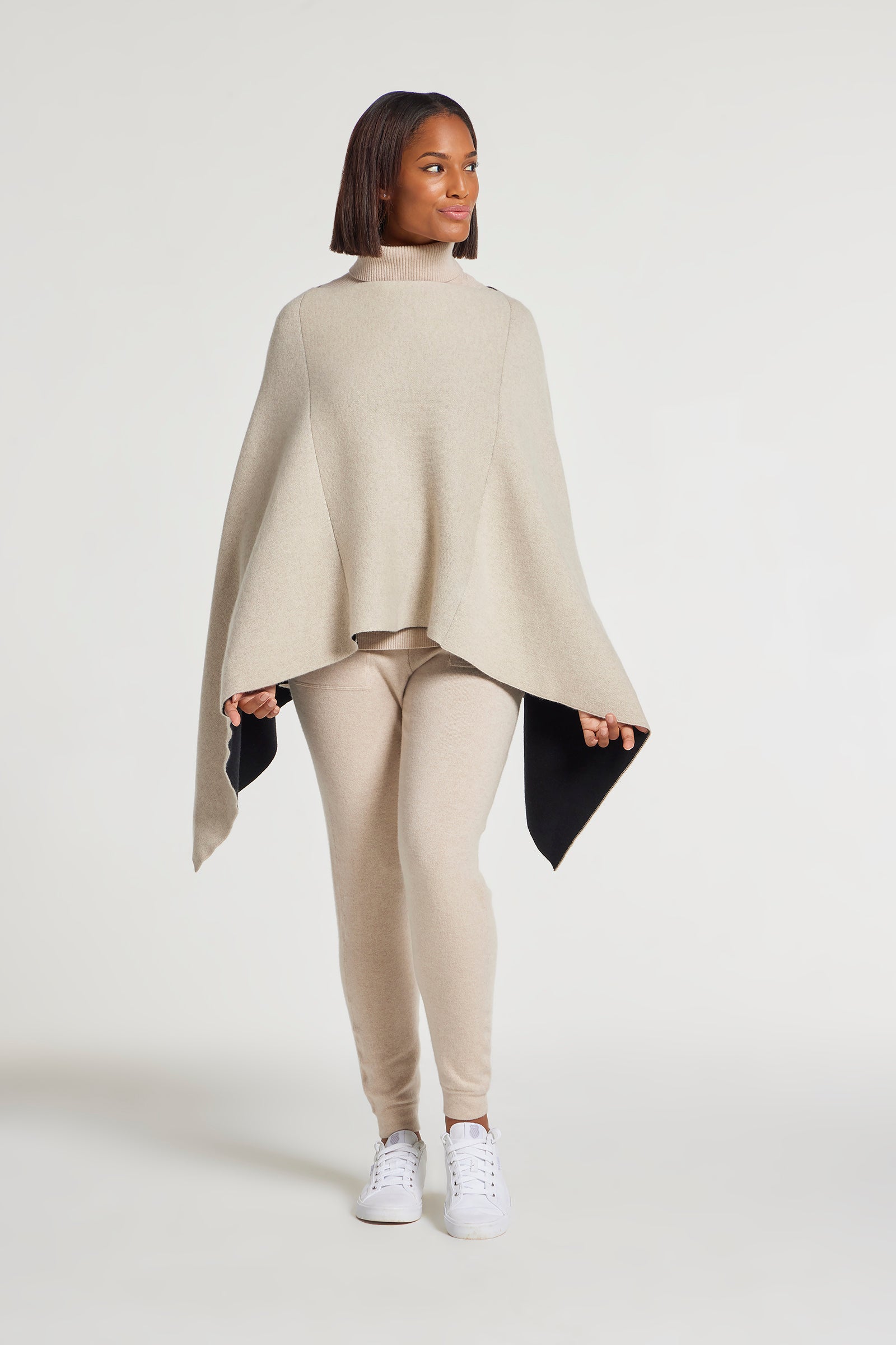 Anatomie Reversible Cashmere in Oatmeal/Black