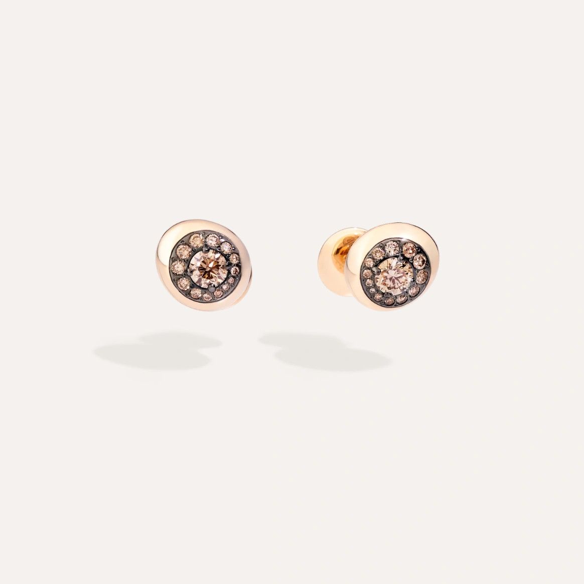 Pomellato Nuvola 18K Rose Gold Brown Diamond Stud Earrings