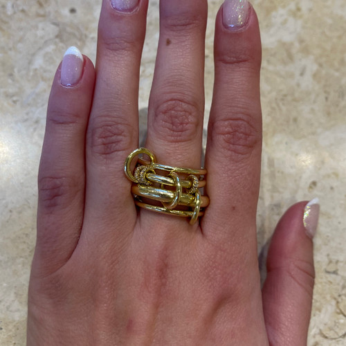 Spinelli Kilcollin 18K Yellow Gold Aries Custom 4 Link Ring