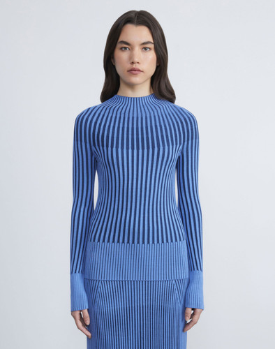 Lafayette 148 New York Responsible Matte Crepe Sunburst Ribbed Sweater ...