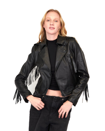 Jakett New York Tina Washed Leather Jacket in Black