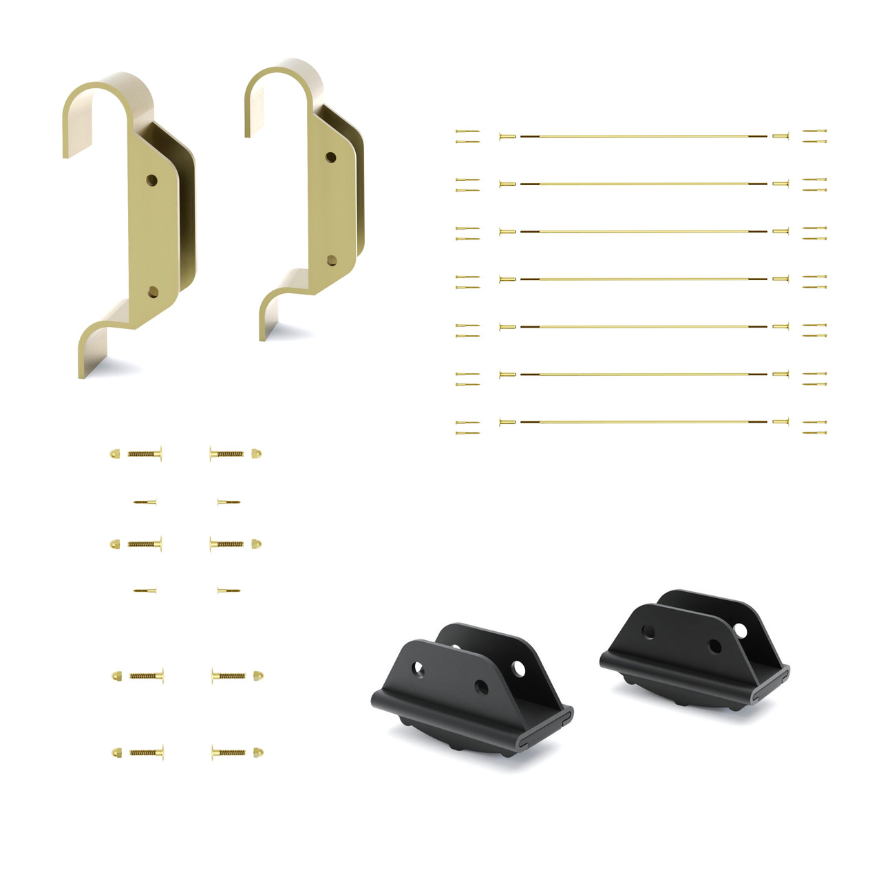 Quiet Glide, Double Hook Ladder Hardware Kit, With Non-Skid Feet, Use ...