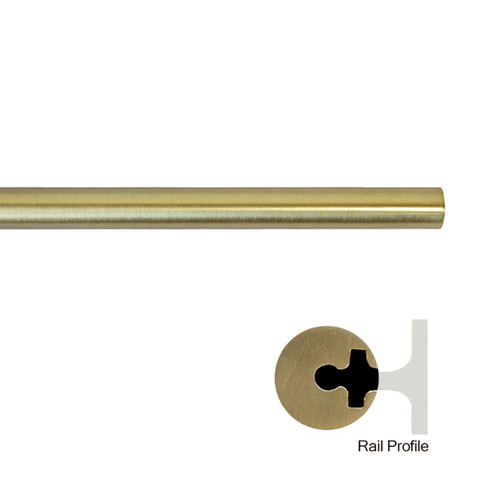 Quiet Glide Track Kit, 3ft, Use with Single Roller, Includes Vertical Mounting Brackets and End Caps, Brushed Satin Brass