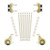 Quiet Glide Ladder Hardware Kit, 16in Wide, Double Roller, Sunburst Braking Wheel, Brushed Satin Brass