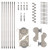 Quiet Glide Ladder Hardware Kit, 20in Wide, Single Roller, Sunburst Wheel, Satin Nickel