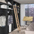 92'' Red Oak Library Ladder Black Hook Ladder Kit with 12 ft. Rail