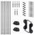 Quiet Glide Ladder Hardware Kit, 20in Wide, Stationary Kit, Non-Skid Foot, Black