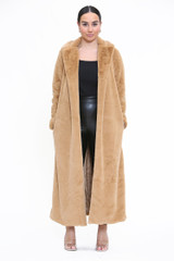 Open Soft Faux Fur Coat 