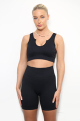 Scoop Neck Top Seamless Activewear Set