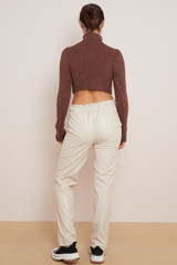 High Neck Knitted Dip Front Jumper