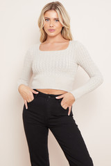 Cropped Long Sleeved Top