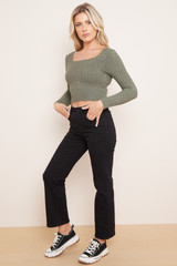 Cropped Long Sleeved Top