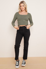 Cropped Long Sleeved Top