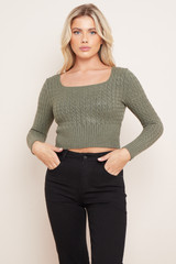 Cropped Long Sleeved Top
