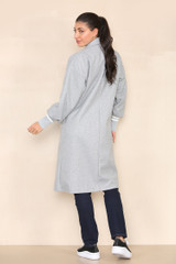 Cuffed Sleeve Long Line Coat