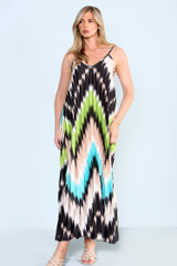 Chevron Print Maxi Dress