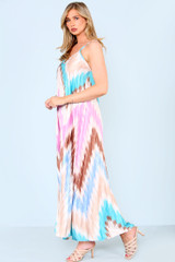 Chevron Print Maxi Dress