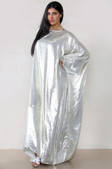 Foil Print Long Kaftan Abaya Dress