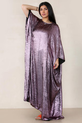 Foil Print Long Kaftan Abaya Dress