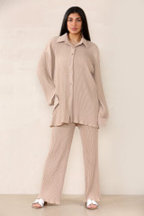 Pleated 2 Pc Shirt & Trouser Set