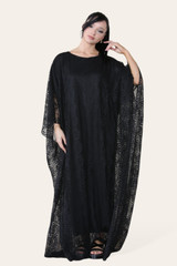 Black Lace  Kaftan Abaya Dress