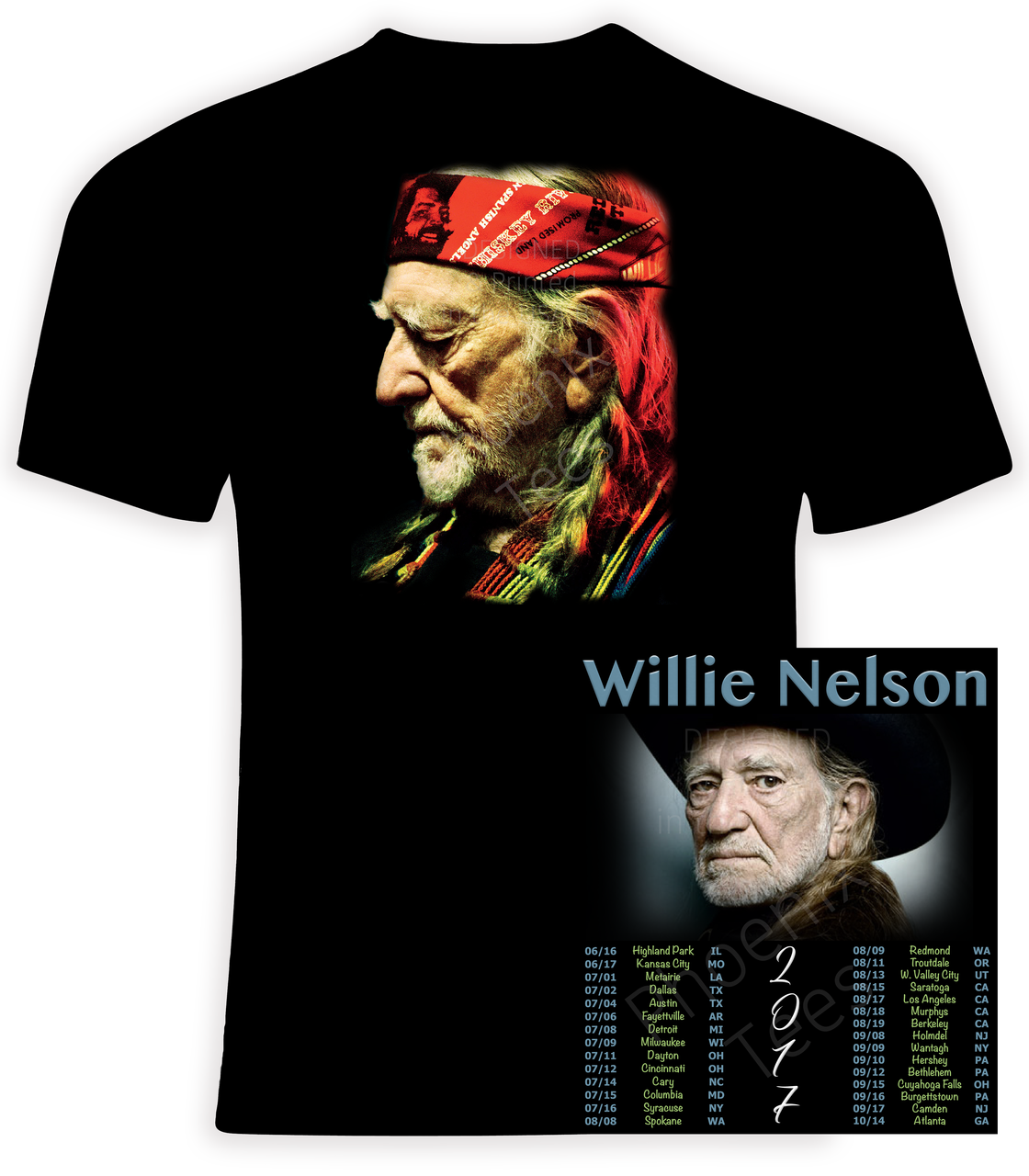 willie nelson tour t shirts