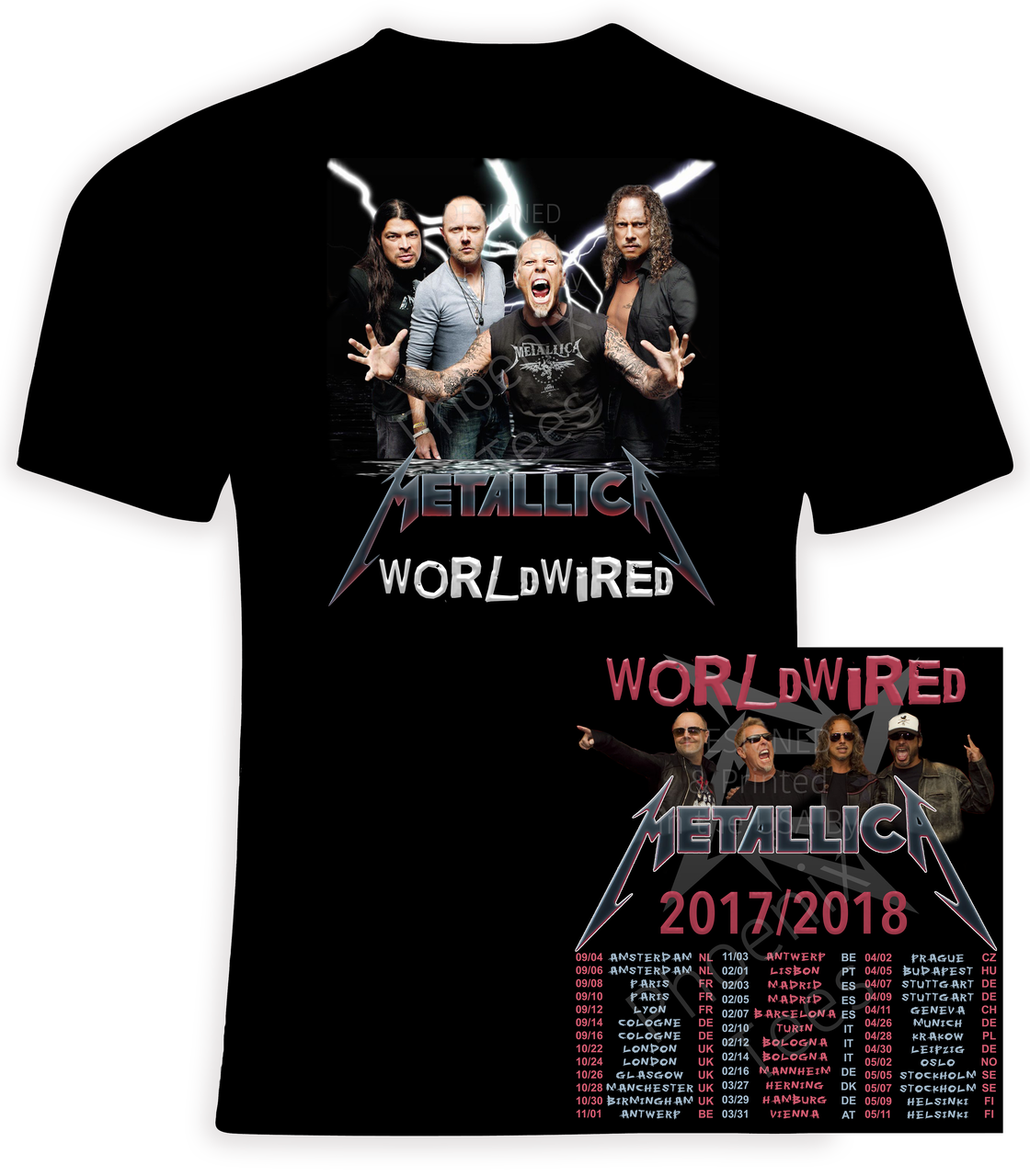 t shirt metallica 2017