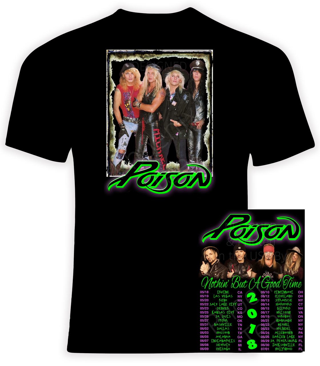 フェイド感⭐️⭐️Journey Def Leppard 2018 ツアーTシャツ Def Leppard and Journey 2018 Concert Tour - Phoenix Tees