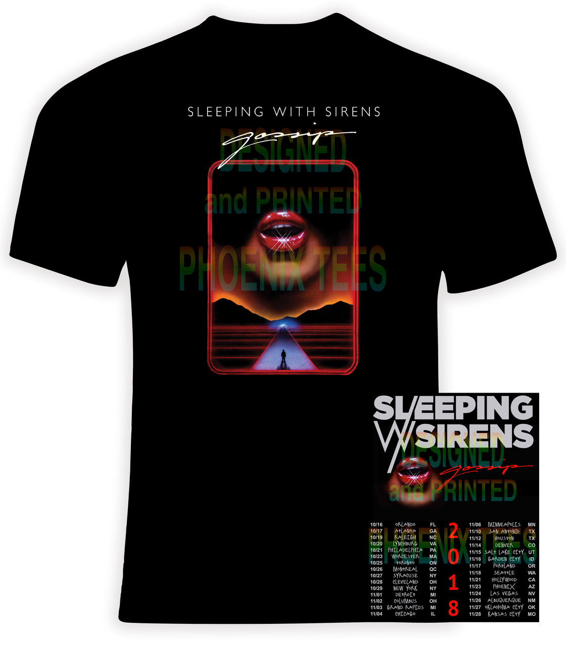 sleeping with sirens gossip tour shirt