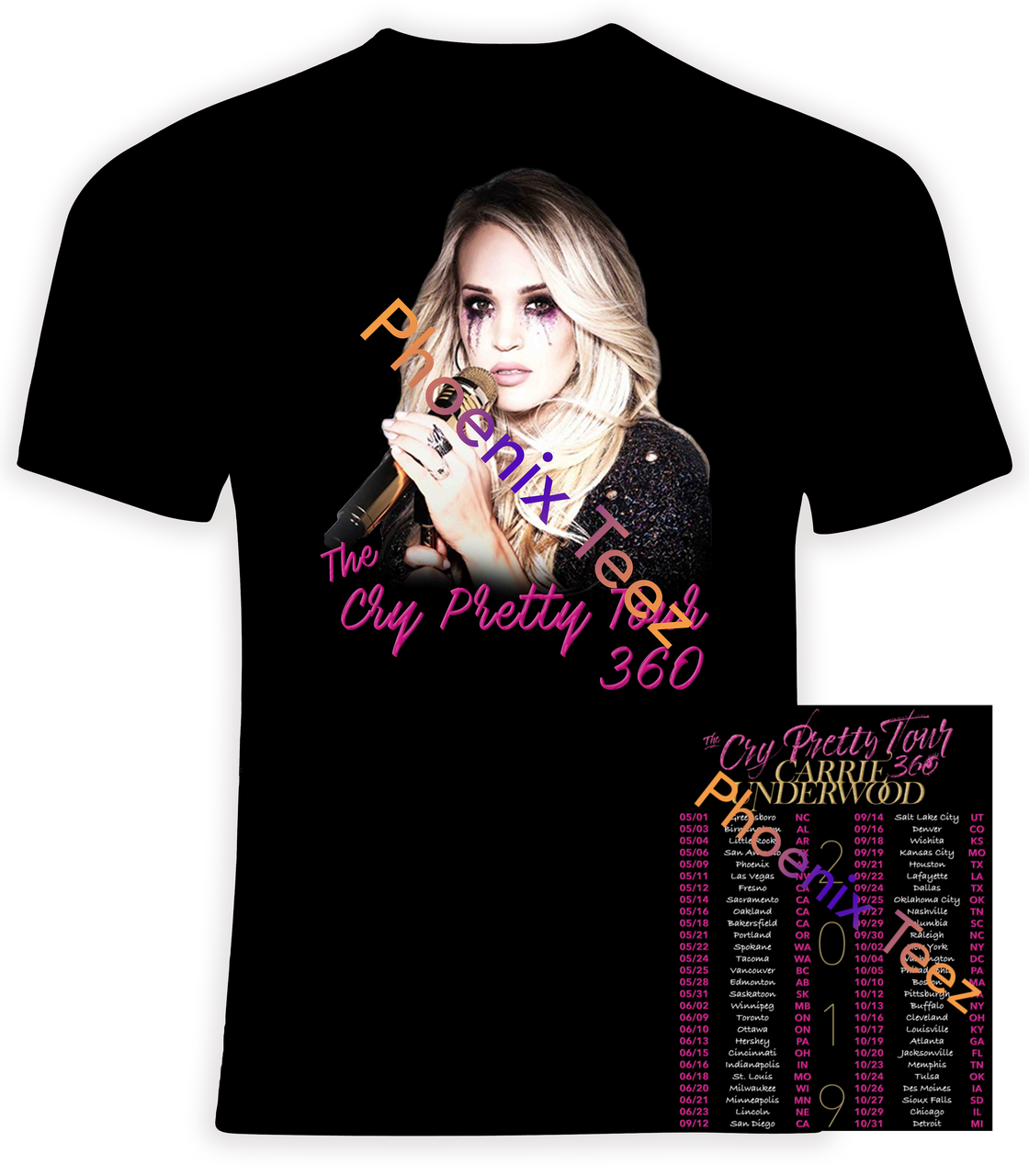 Carrie Underwood 2019 Cry Pretty Tour 360 - Phoenix Tees