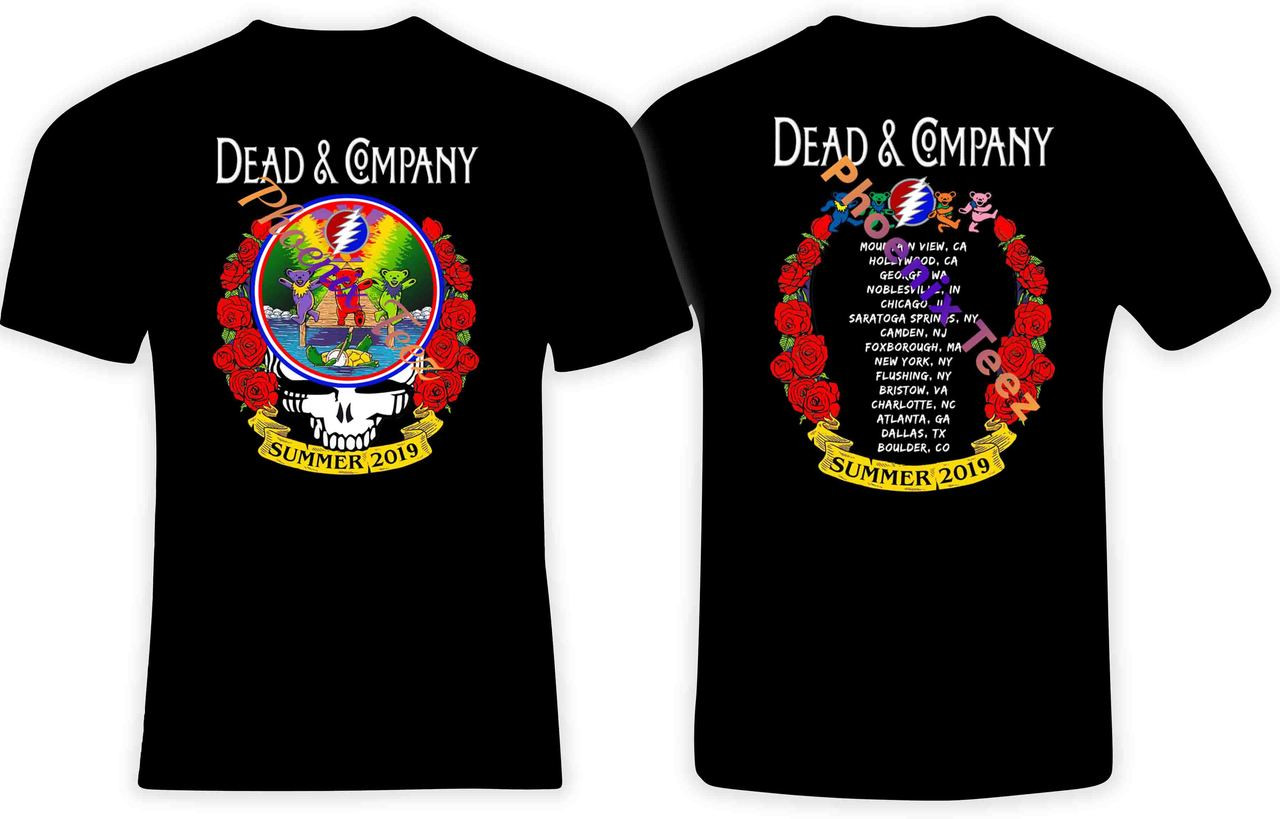 T-shirt Unisex Dead And Company Tour Poster 2019 - Noir - Toutes Tailles - Neuf Avec étiquette