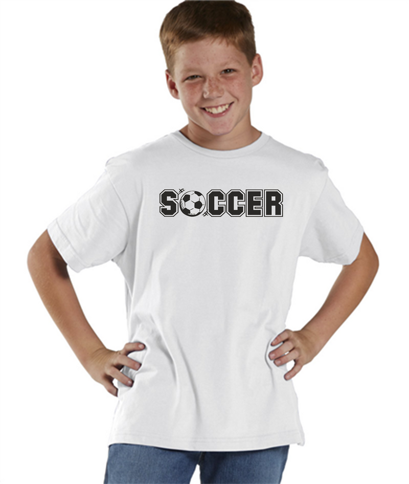 White Youth Tee (For both boys and girls)
Size Chart:   Body Width      Body Length     Sleeve Length
XS                       28"                    19"                   5-1/4"
S                         32"                  21-1/2"              6-1/4"
M                        36"                     23"                  6-1/2"
L                         38"                     25"                     7"
XL                       40"                  26-1/2"              7-1/2"