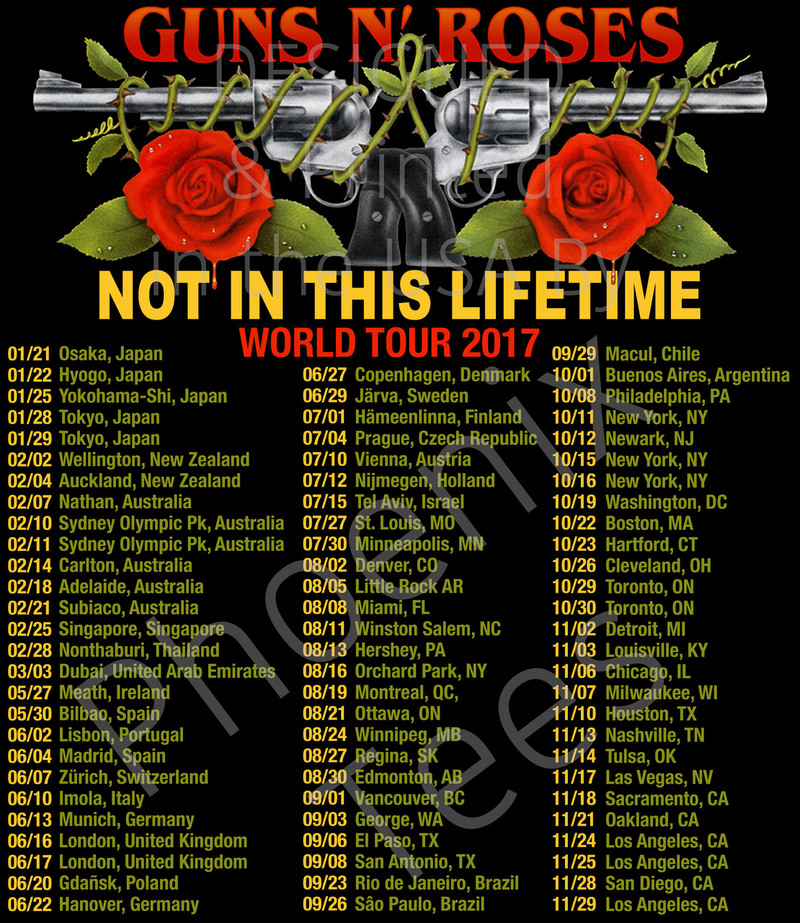 Guns N' Roses 2017 Not In This Lifetime Tour - Phoenix Tees