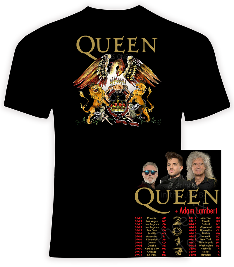 Queen + Adam Lambert 2017 Concert Tour T-Shirt