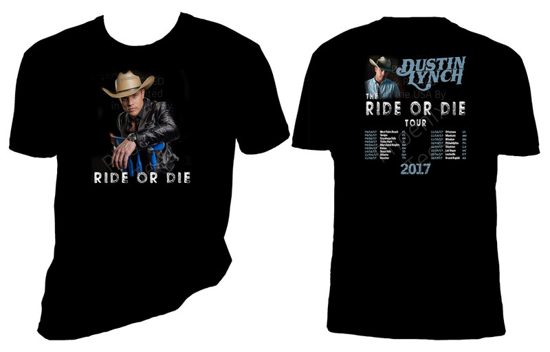 Dustin Lynch The Ride or Die Tour 2017 T shirt