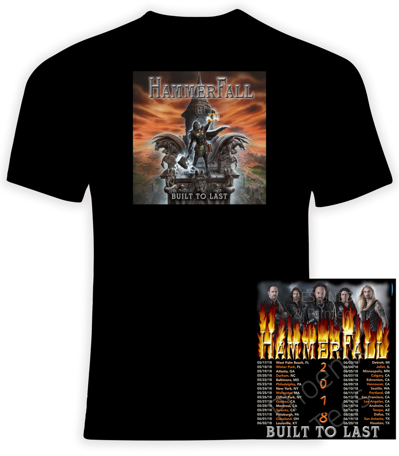 HammerFall 2018 Built To Last Concert T shirt