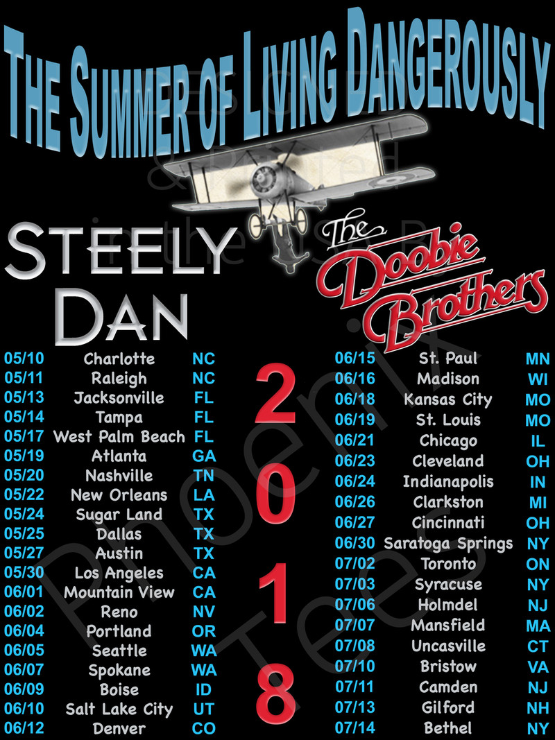 Steely Dan and The Doobie Bros 2018 Tour T shirt