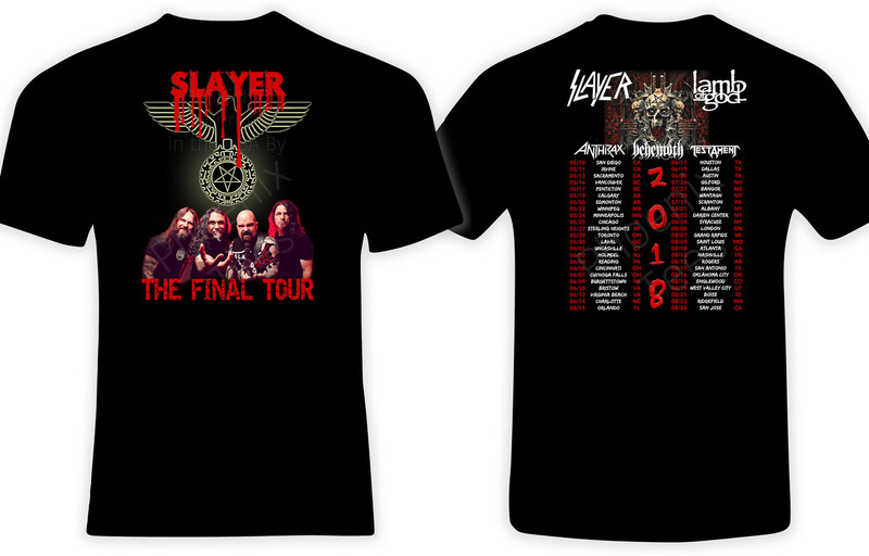 Slayer 1 "The Final Tour" 2018 Concert T shirt