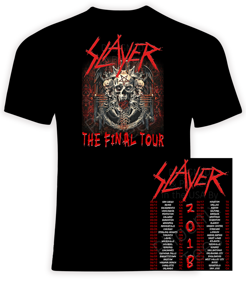 Slayer 2 "The Final Tour" 2018 Concert T shirt