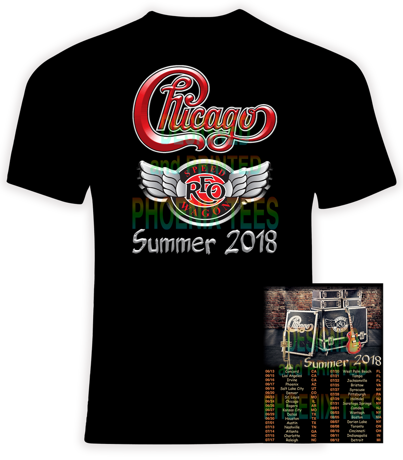 Chicago and REO Speed Wagon Summer 2018 Tour T-Shirt