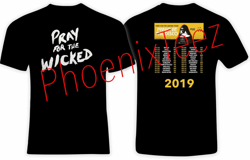 Panic at the Disco 2019 'Pray for the Wicked' Concert Tour t shirt